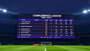Conference League Tabelle 2026/27 – Aktuelle Rangliste